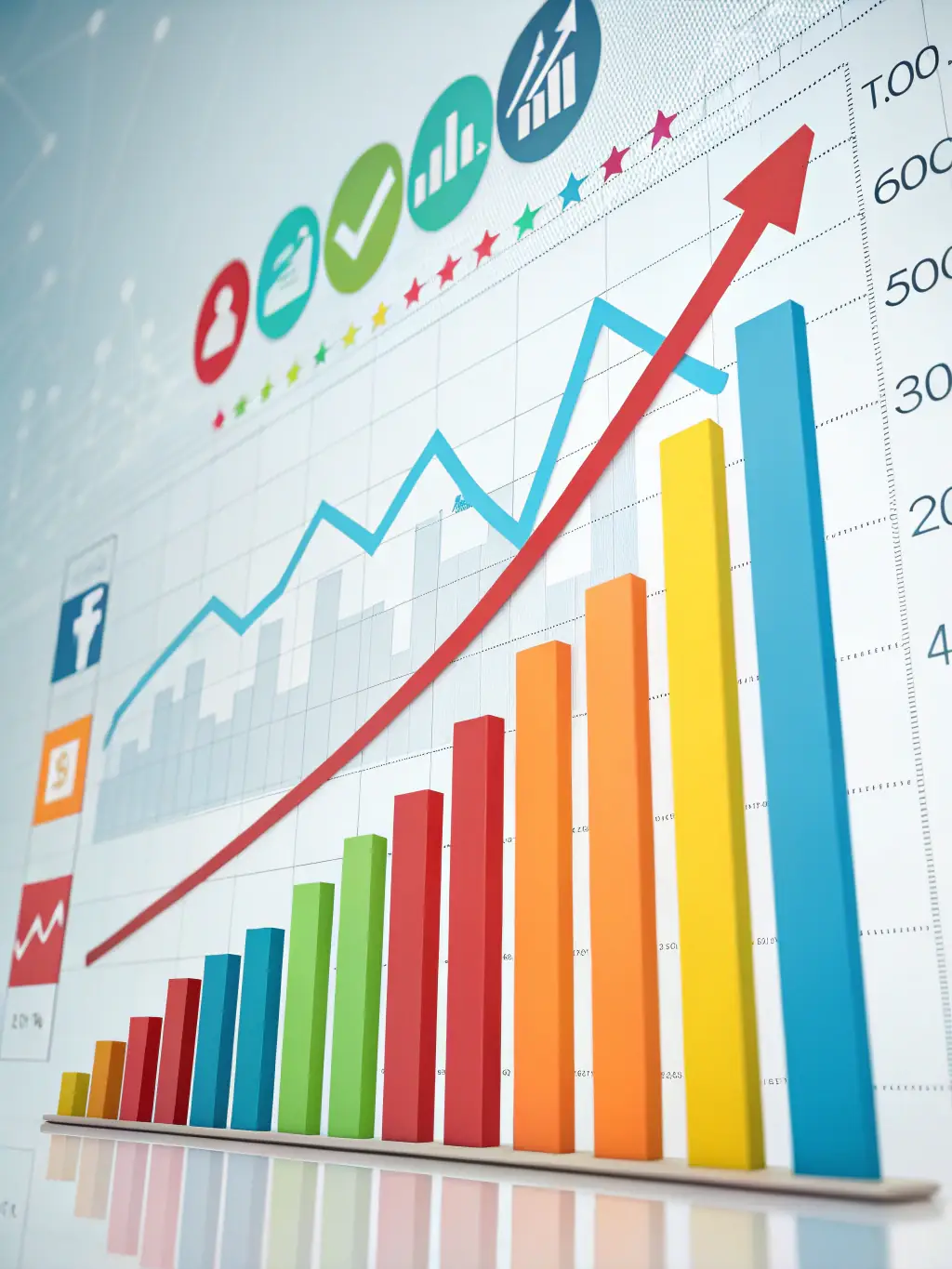 A graph showing improved search engine rankings and increased website traffic, illustrating the effectiveness of Bytebridge's SEO strategies.